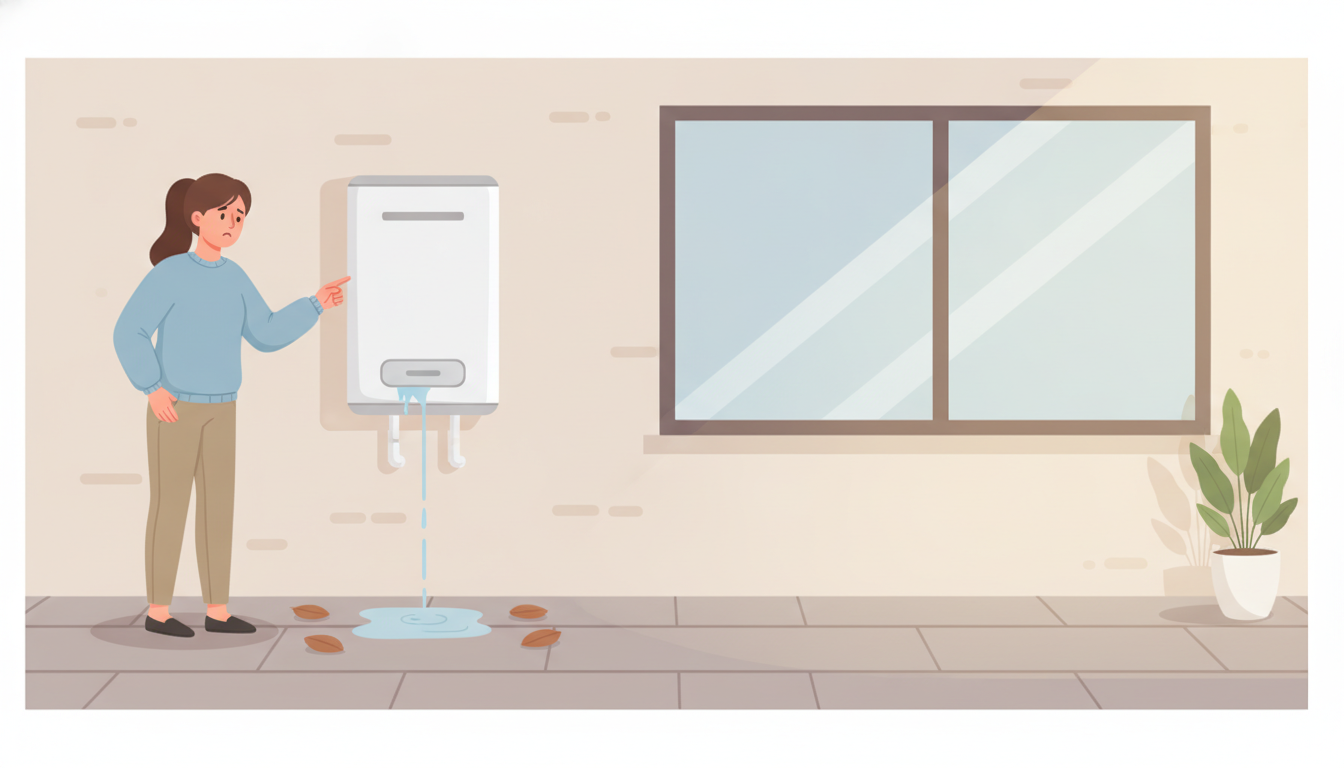 【給湯器が壊れる前兆5】給湯器から水漏れしている